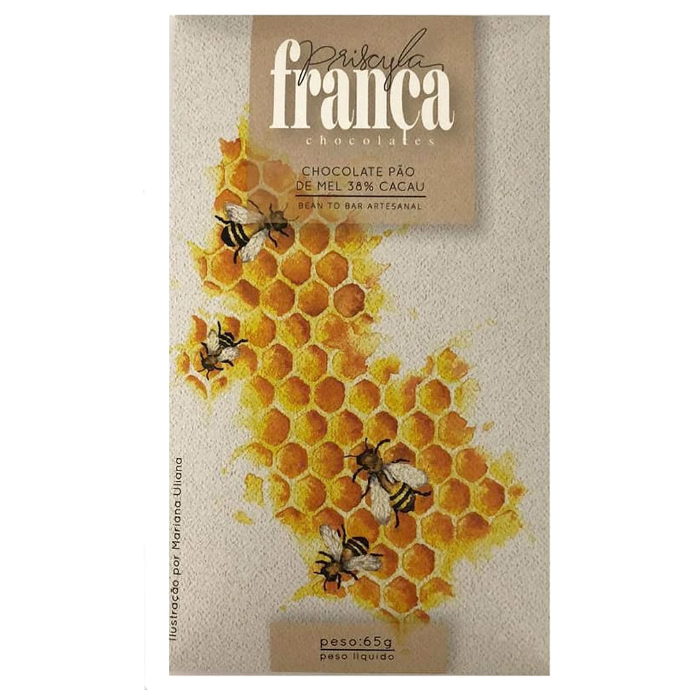 Chocolate Com Pão de Mel 38% Priscyla França 65g