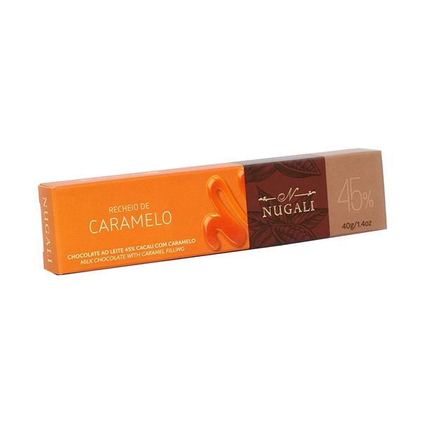 Chocolate Com Recheio de Caramelo 45% Cacau Nugali 40g