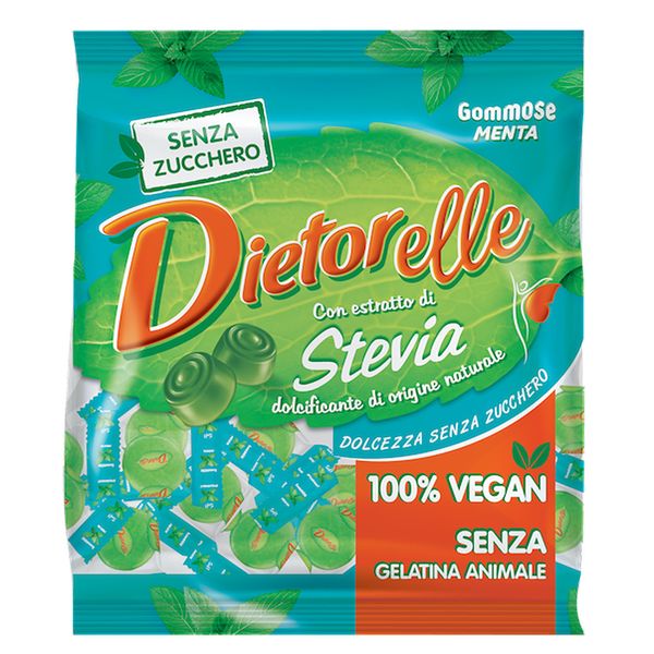 Bala de Goma de Menta Vegana Sem Açúcar Dietorelle 70g