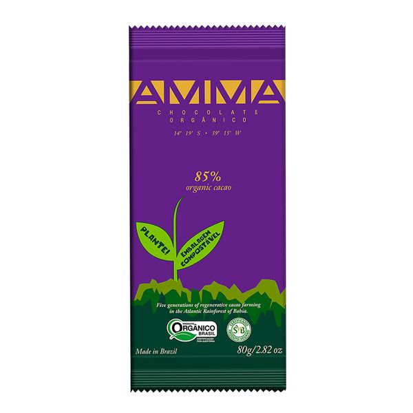 Chocolate Orgânico 85% Cacau Amma 80g