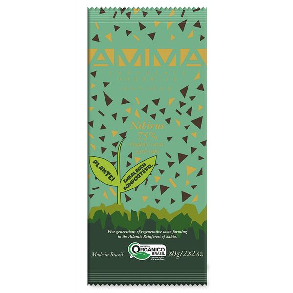 Chocolate Orgânico 75% Cacau com Nibs Nibirus Amma 80g