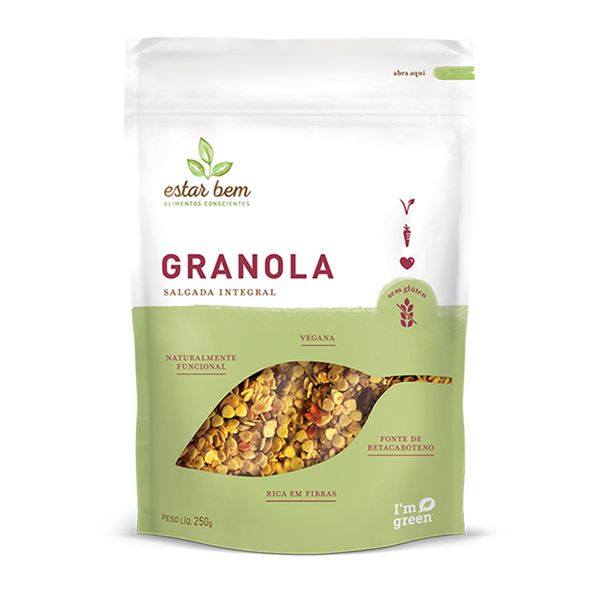 Granola Salgada Integral, Vegana e Sem Glúten Estar Bem 250g
