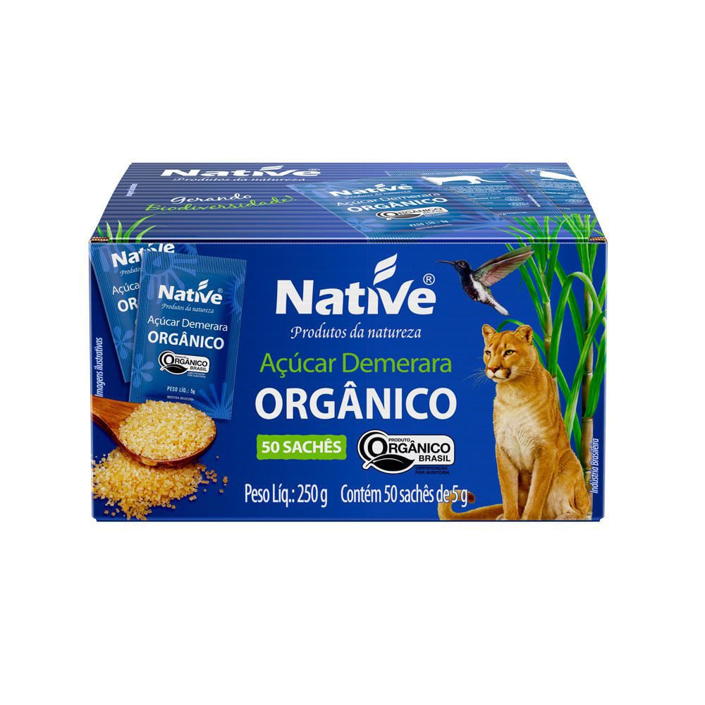 Açúcar Demerara Orgânico Native 50 Sachês