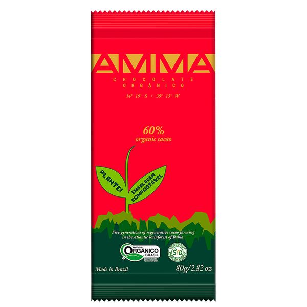 Chocolate Orgânico 60% Cacau Amma 80g