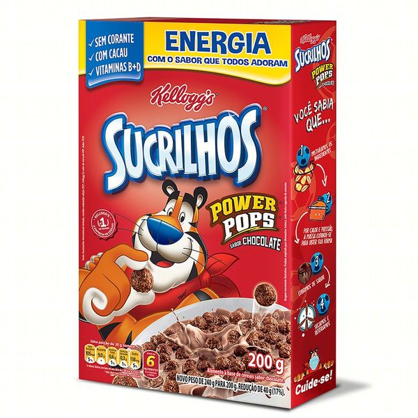 Sucrilhos Power Pops Sabor Chocolate Kullogg's 200g