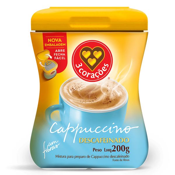 Cappuccino Descafeinado 3Corações 200g