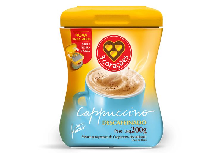 Cappuccino Descafeinado 3 Corações 200g Casa
