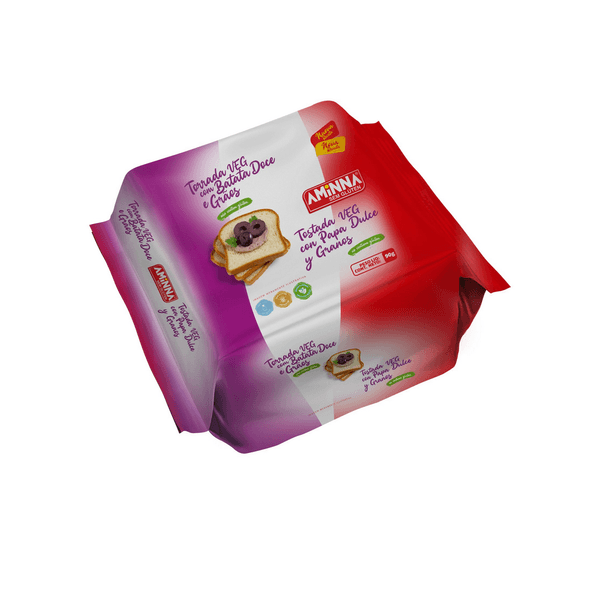 Torrada com Batata Doce e Grãos Sem Glúten e Vegana Aminna 90g