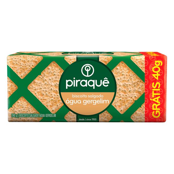 Biscoito Salgado Água e Gergelim Piraquê 240g