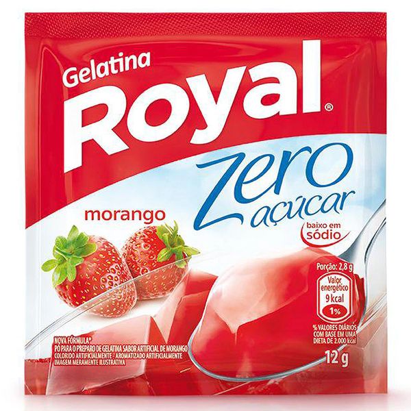 Gelatina de Morango Zero Açúcar Royal 12g