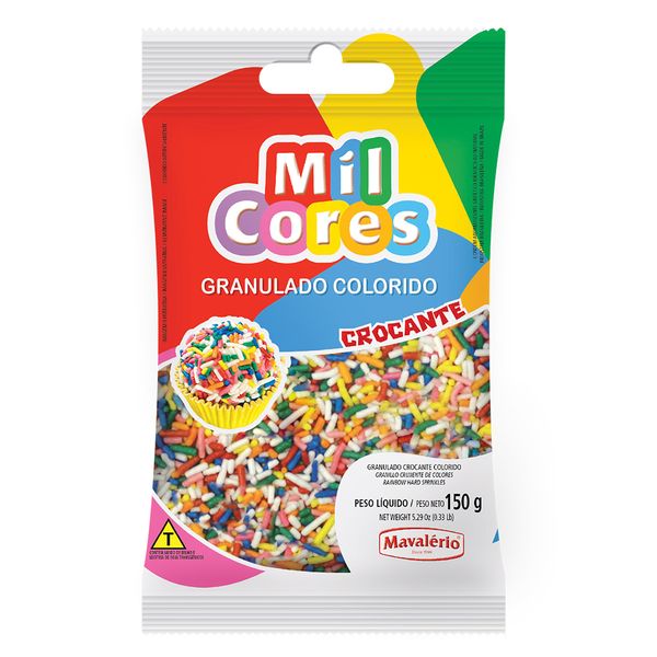 Confeito Granulado Colorido Crocante Mil Cores 150g