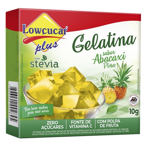 Gelatina em Pó Sabor Abacaxi Lowçucar 10g