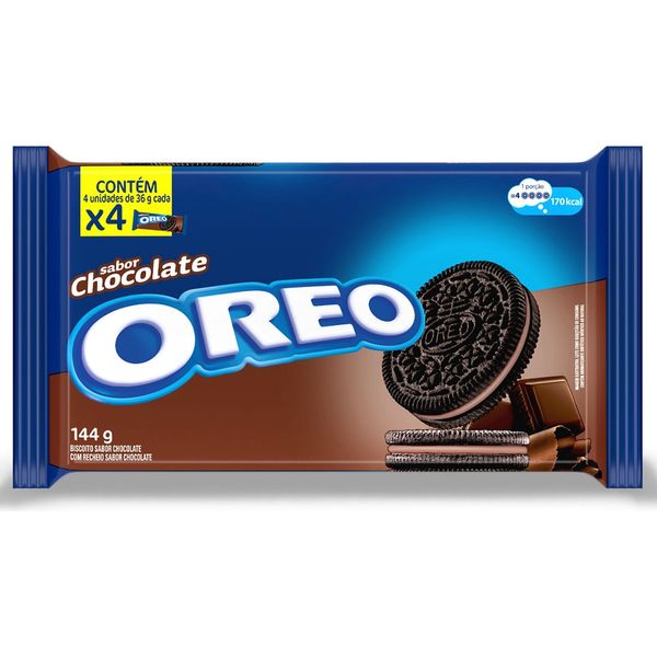 Biscoito Recheado Sabor Chocolate Oreo 144g