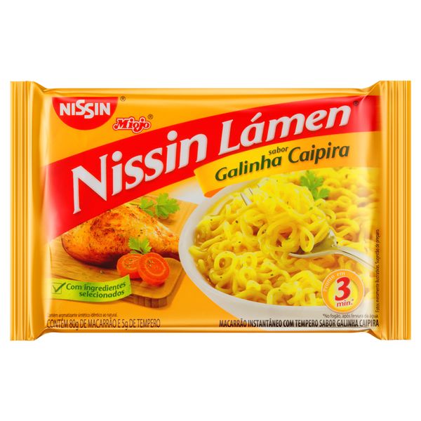 Macarrão Instantâneo Sabor Galinha Caipira Nissin Lamém 85g