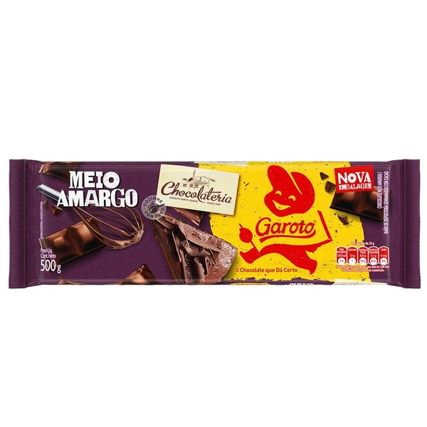 Chocolate Meio Amargo Cobertura Garoto 500g