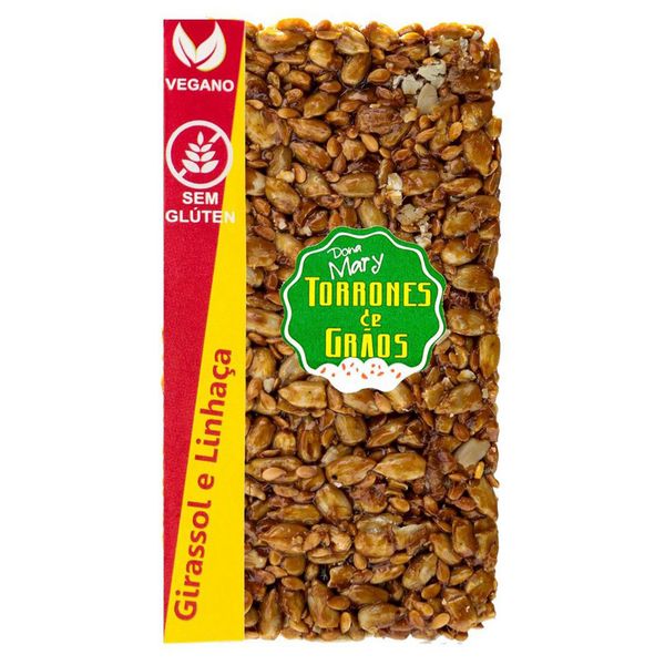 Torrone de Sementes de Girassol e Linhaça Vegano Dona Mary 32g