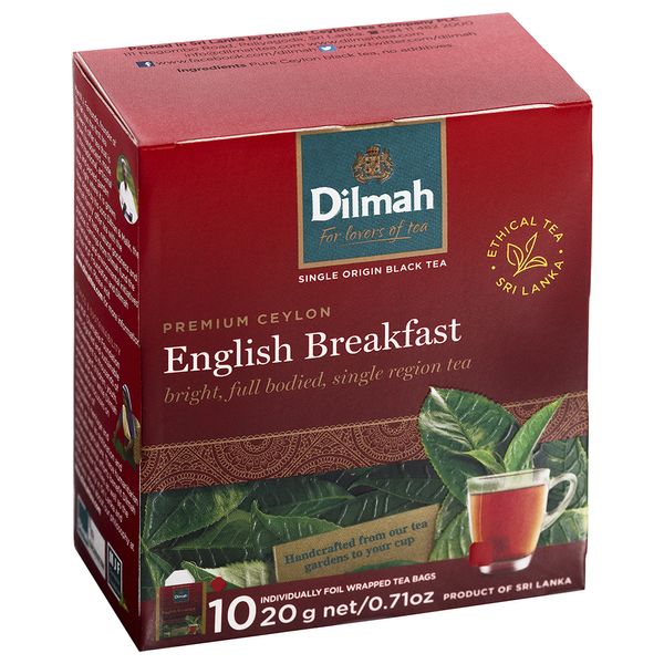 Chá Preto English Breakfast Premium Ceylon Dilmah 10 Sachês