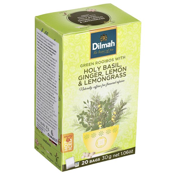 Chá Inspire de Rooibos com Manjericão, Gengibre e Limão Dilmah 20 Sachês