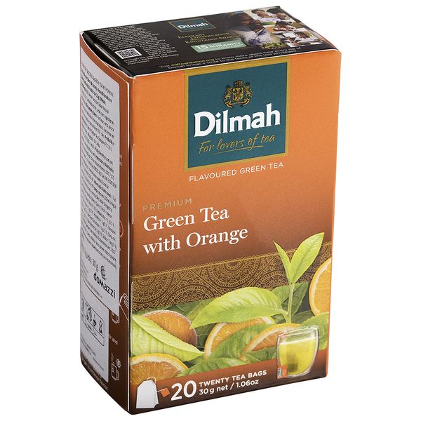 Chá Verde Premium com Laranja Dilmah 20 Sachês