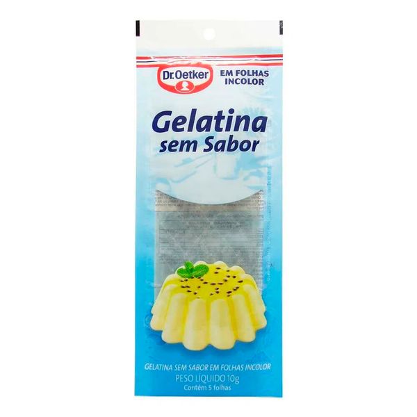 Gelatina Sem Sabor em Folha Dr. Oetker 10g