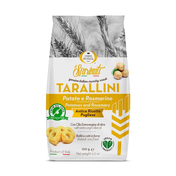 Biscoito Salgado Sabor Batata e Alecrim Terre Di Puglia 100g