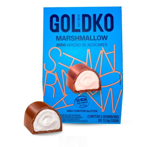 Bombom de Chocolate ao Leite Recheado de Marshmallow Goldko 57,5g