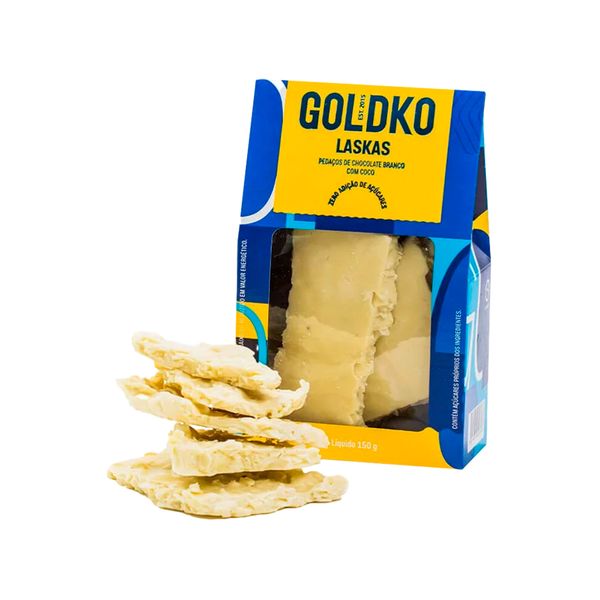 Laskas de Chocolate Branco Com Coco Goldko 150g