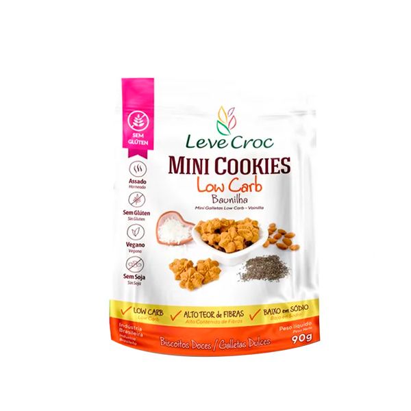 Mini Cookies de Baunilha Vegano Leve Croc 90g