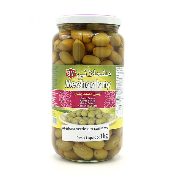 Azeitona Verde com Caroço Mechaalany 1Kg