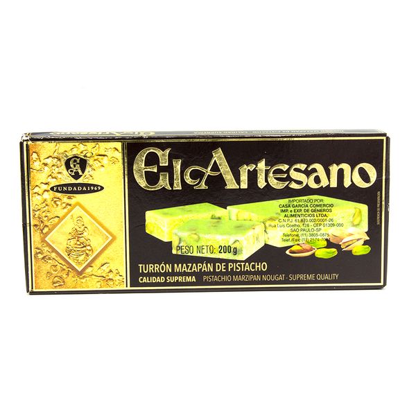Torrone de Marzipan com Pistache El Artesano 200g