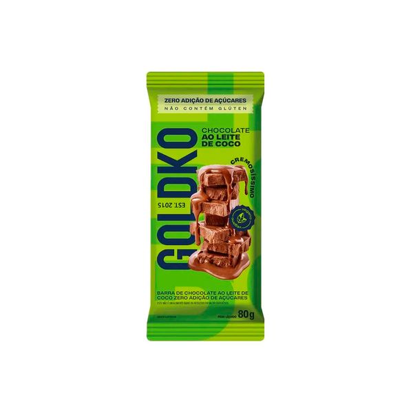 Chocolate ao Leite de Coco Zero Adição de Açúcar GoldKo 80g
