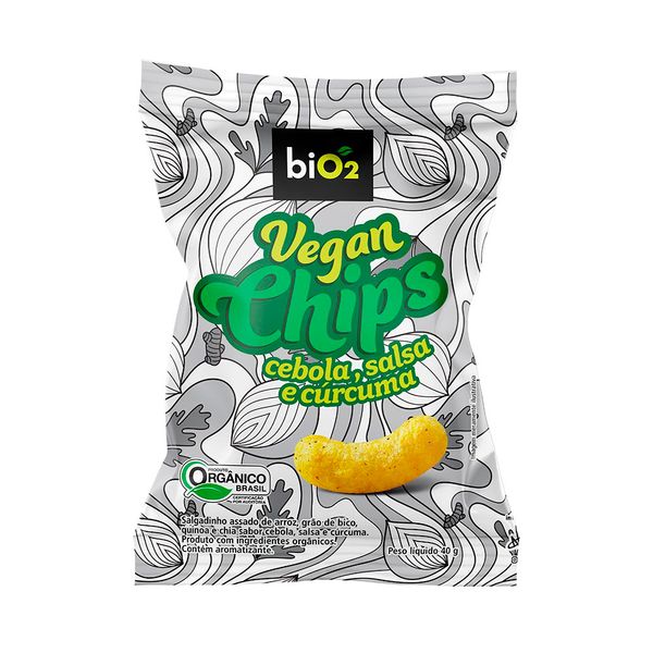 Chips Sabor Cebola, Salsa e Cúrcuma Orgânico Vegano biO2 40g