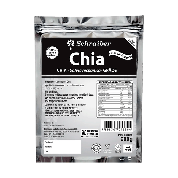 Chia em Grãos Schraiber 200g