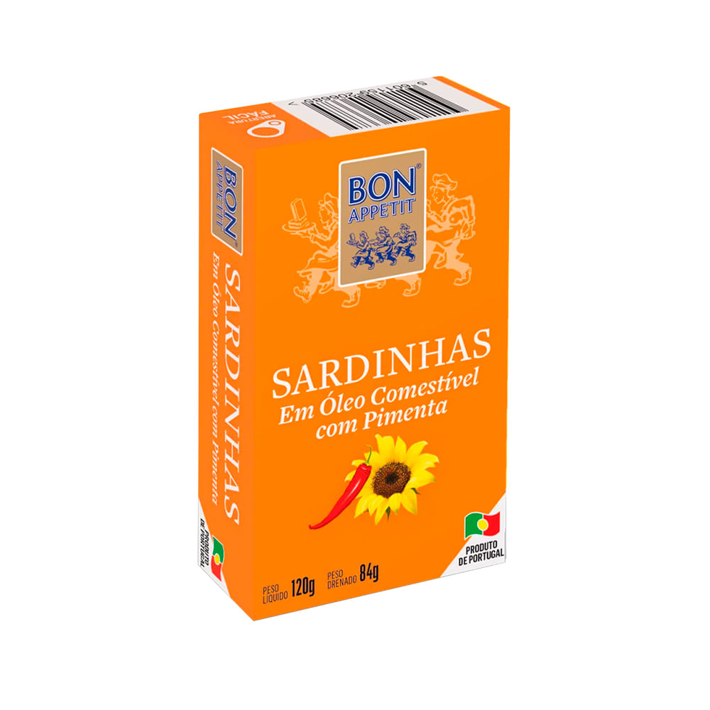 Sardinhas em Óleo Comestível com Pimenta Bon Appetit 120g