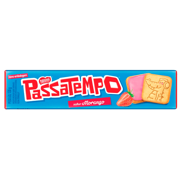 Biscoito Passatempo Sabor Morango Nestlé 130g