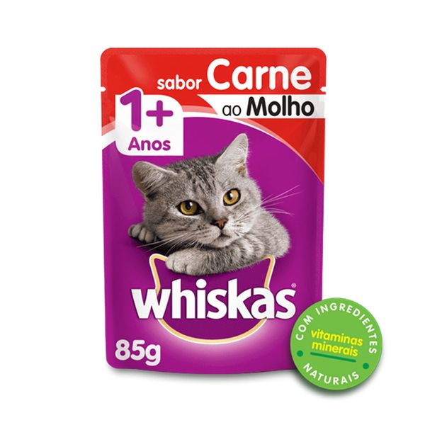 Whiskas Sachê Adulto Sabor Carne ao Molho 85g