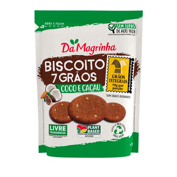 Biscoito 7 Grãos Coco e Cacau Da Magrinha 120g