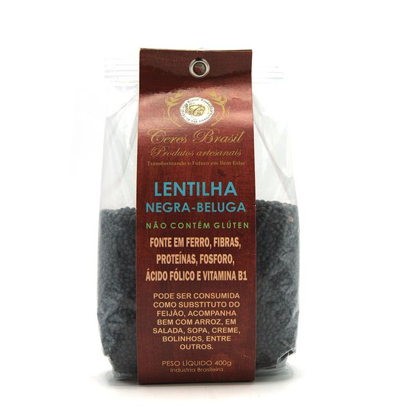 Lentilha Negra-Beluga Sem Glúten Ceres Brasil 400g
