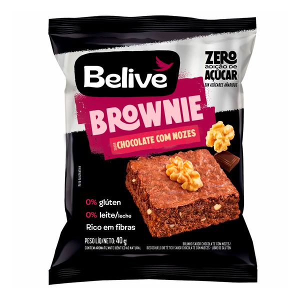 Brownie Chocolate com Nozes Sem Glúten Belive 40g