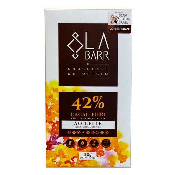 Chocolate ao Leite 42% Cacau Fino Labarr 80g