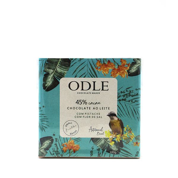 Chocolate com Pistache e Flor de Sal 45% Cacau Odle 100g