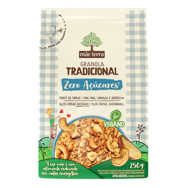 Granola Tradicional Zero Açúcares Mãe Terra 250g