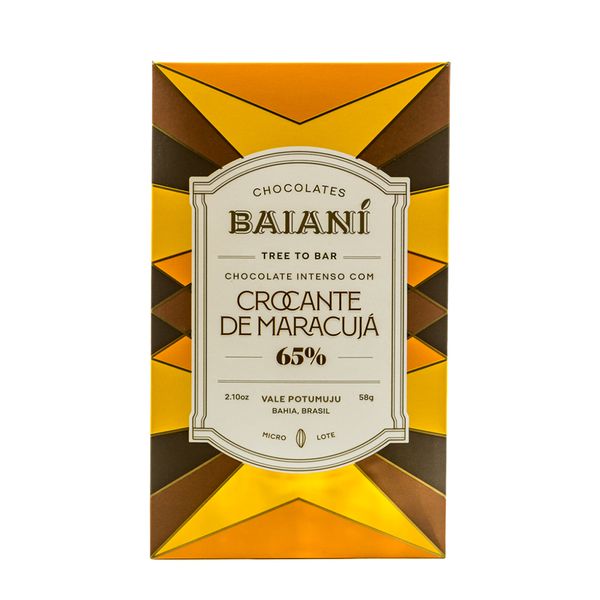 Chocolate Intenso 65% com Crocante de Maracujá Baianí 58g