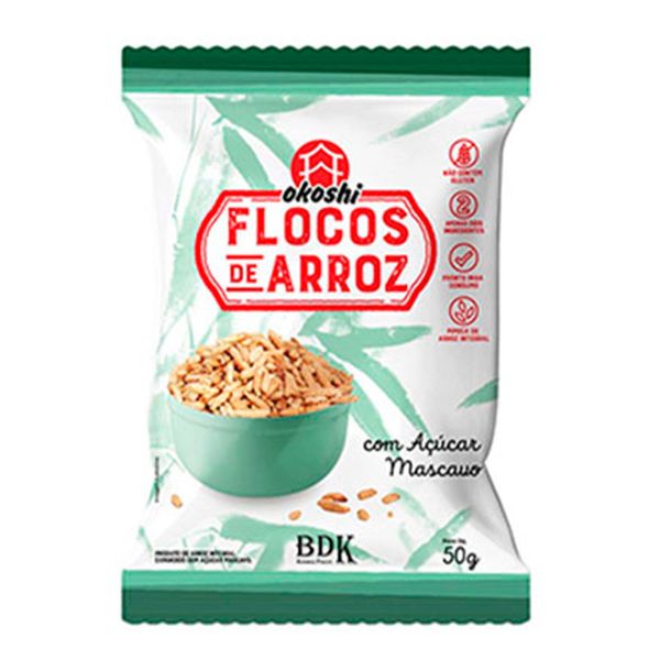 Flocos de Arroz Com Açúcar Mascavo Okoshi 50g