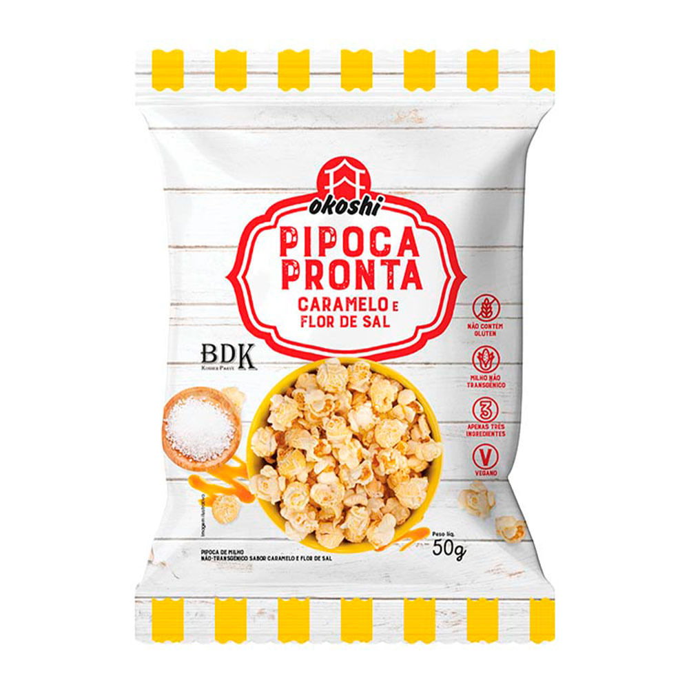 Pipoca Pronta Caramelo e For de Sal Okoshi 50g