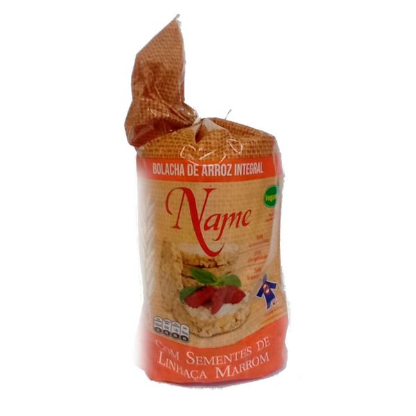 Bolacha de Arroz Integral com Sementes de Linhaça Marrom Name 120g