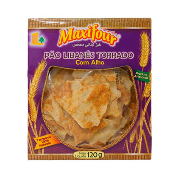 Pão Libanês Torrado Com Alho Maxifour 120g
