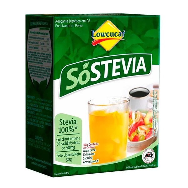 Adoçante Dietético SóStevia Lowçucar 50 Sachês