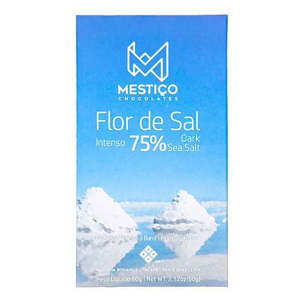 Chocolate Flor de Sal 75% Cacau Mestiço 60g