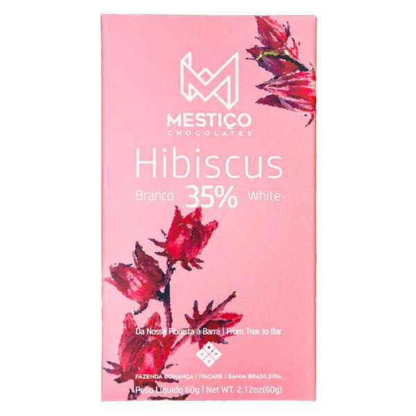 Chocolate Branco Hibiscus 35% Mestiço 60g